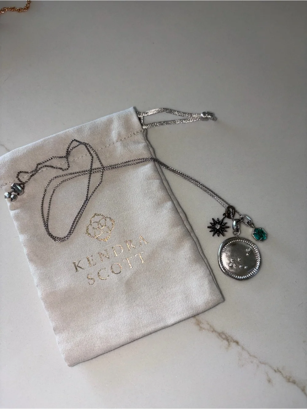 Kendra Scott Capricorn December charm Necklace pendant silver